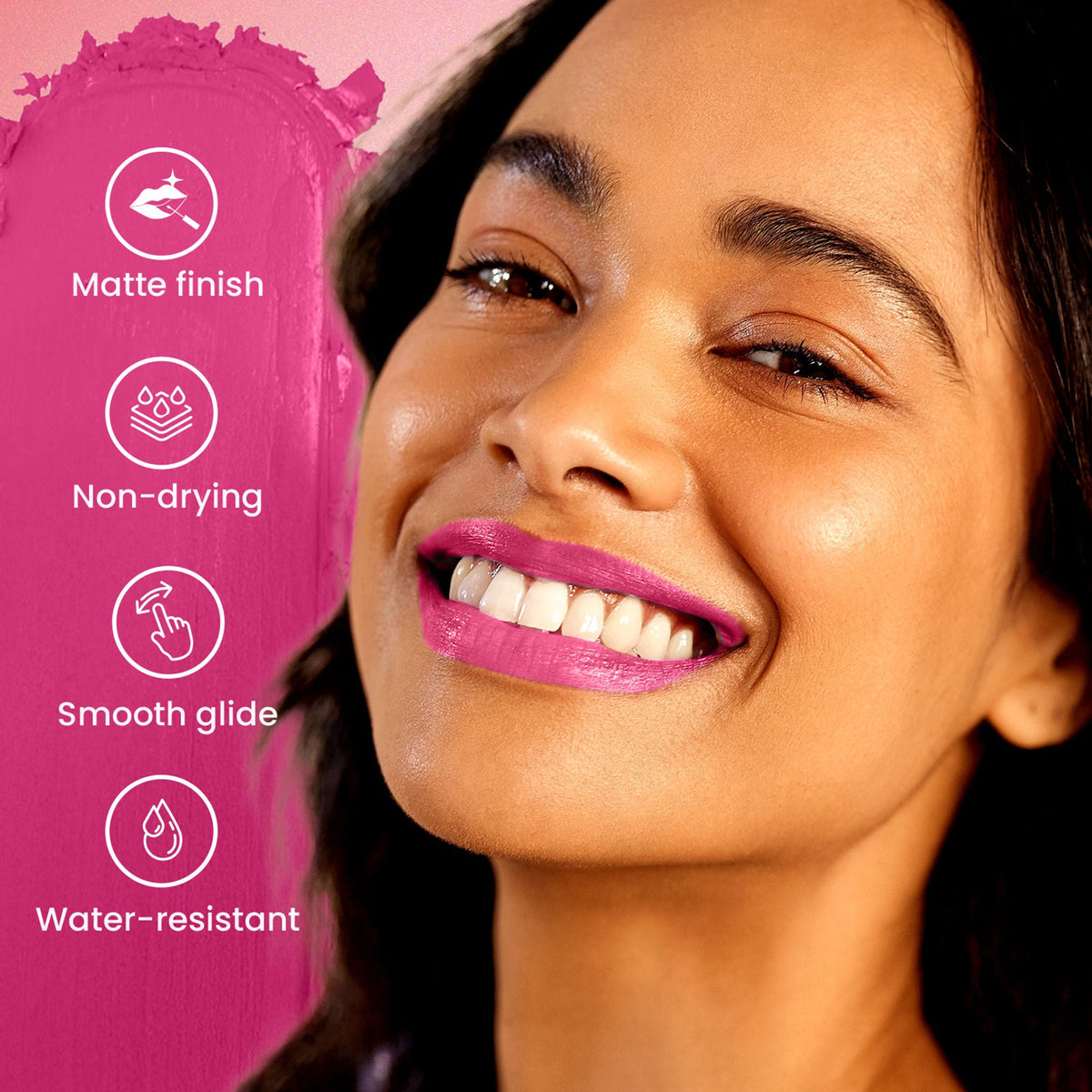 Swiss Beauty Pure Matte Lipstick , Non-Drying, Smooth Glide, Long Lasting - 205 Lush Pink | Grocsy