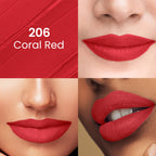 Swiss Beauty Pure Matte Lipstick , Non-Drying, Smooth Glide, Long Lasting - 206 Coral Red | Grocsy
