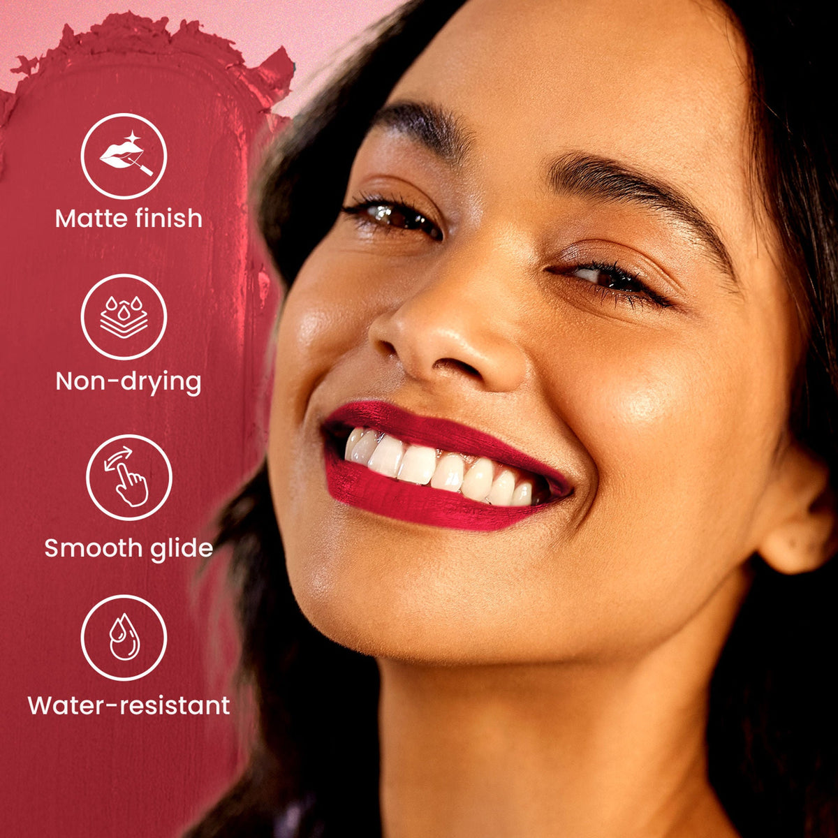 Swiss Beauty Pure Matte Lipstick , Non-Drying, Smooth Glide, Long Lasting - 206 Coral Red | Grocsy