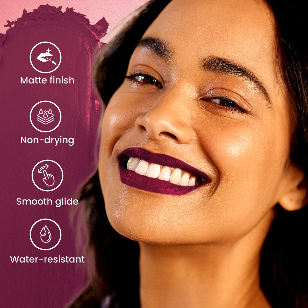 Swiss Beauty Pure Matte Lipstick , Non-Drying, Smooth Glide, Long Lasting - 207 Raspberry | Grocsy