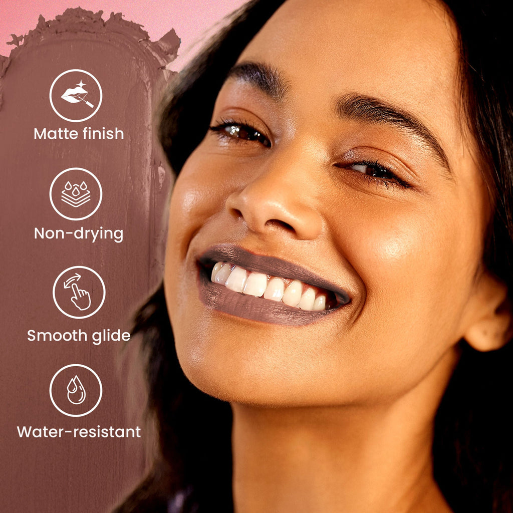 Swiss Beauty Pure Matte Lipstick , Non-Drying, Smooth Glide, Long Lasting - 214 Caramel | Grocsy