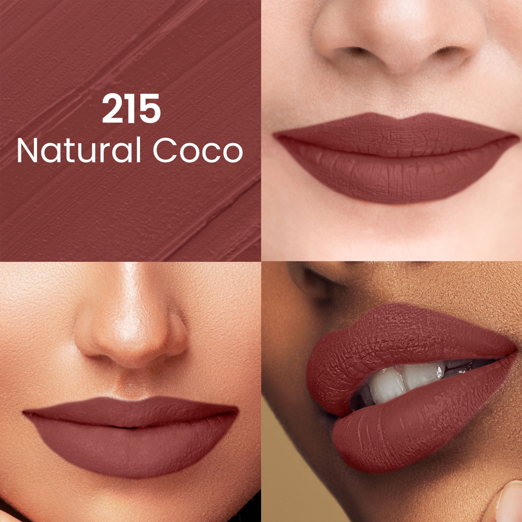 Swiss Beauty Pure Matte Lipstick , Non-Drying, Smooth Glide, Long Lasting - N215 Natural Coco | Grocsy