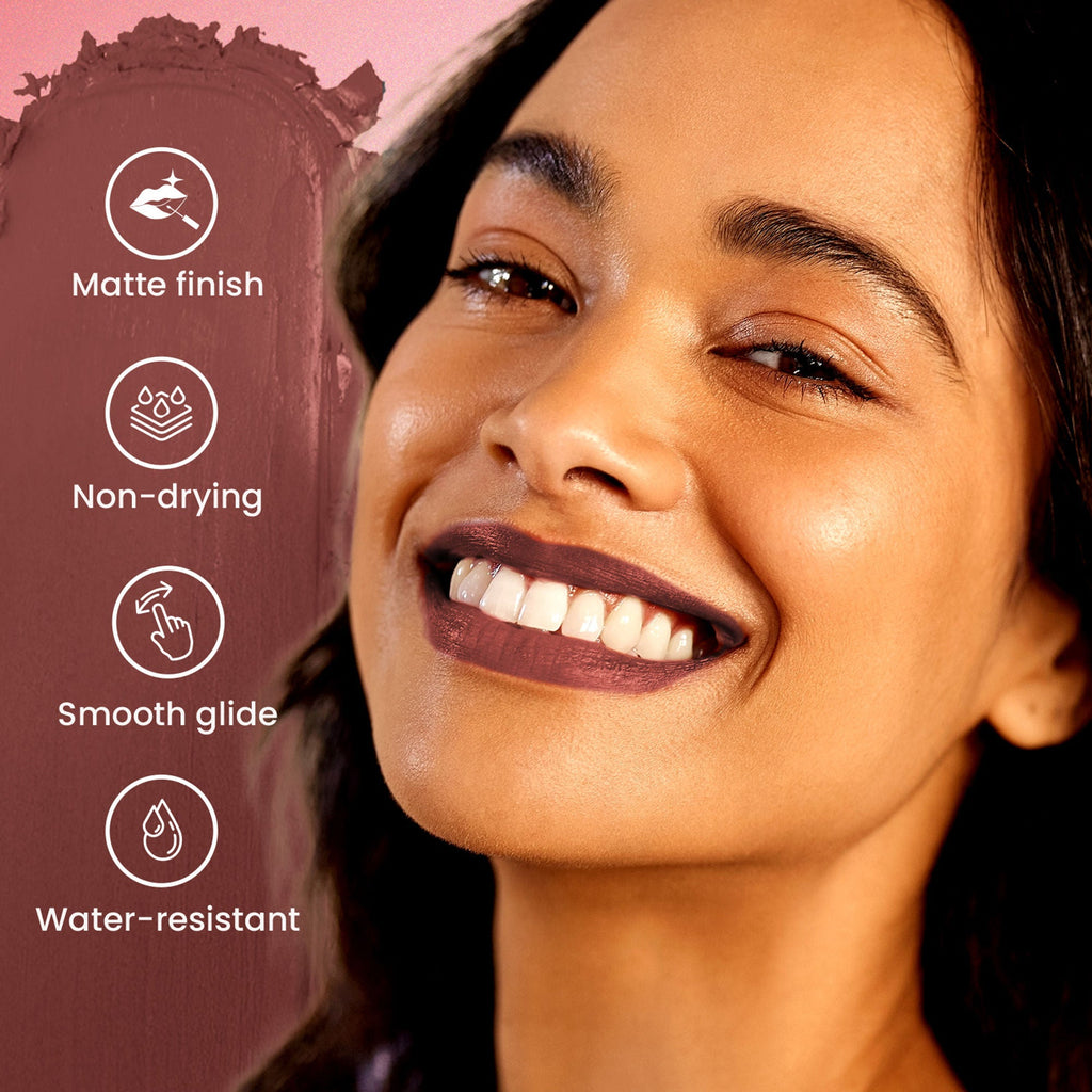 Swiss Beauty Pure Matte Lipstick , Non-Drying, Smooth Glide, Long Lasting - N215 Natural Coco | Grocsy