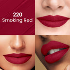 Swiss Beauty Pure Matte Lipstick , Non-Drying, Smooth Glide, Long Lasting - 220 Smoking Red | Grocsy
