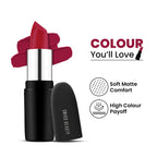 Swiss Beauty Pure Matte Lipstick , Non-Drying, Smooth Glide, Long Lasting - 224 Red Wine | Grocsy