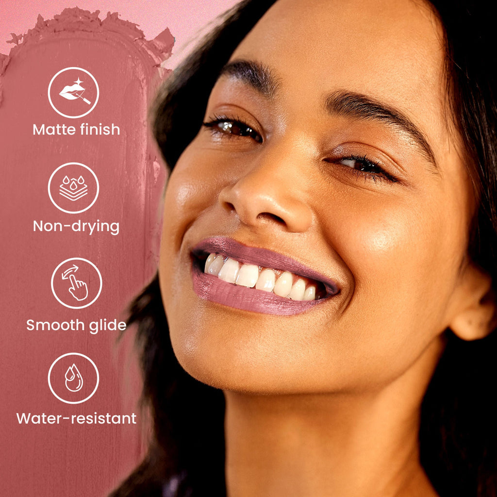 Swiss Beauty Pure Matte Lipstick , Non-Drying, Smooth Glide, Long Lasting - 213 Bare | Grocsy