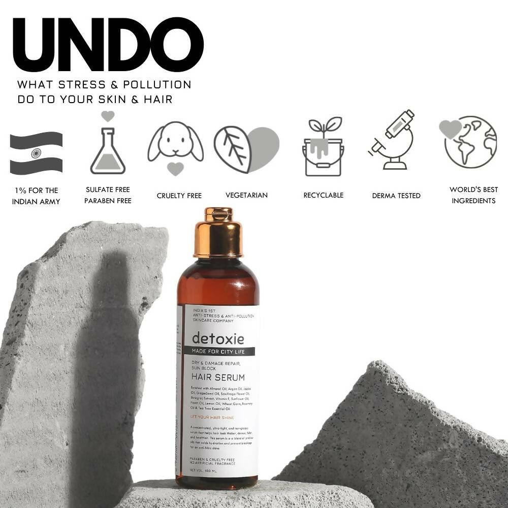 Detoxie Dry & Damage Repair Sun Block Hair Serum | Grocsy
