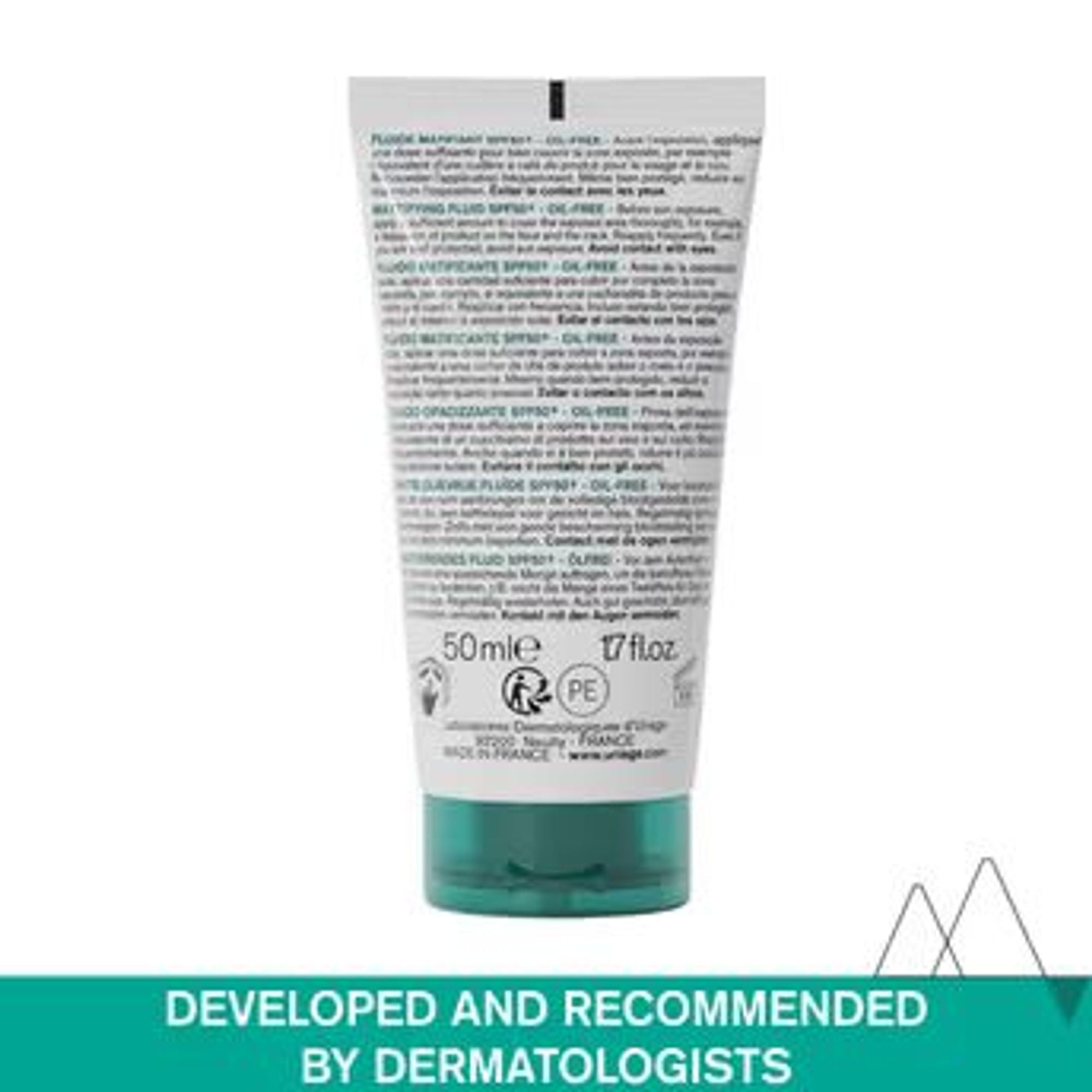 Uriage Hyseac Mattifying Fluid SPF50+ Light & Matt Texture Combination Oily Skin Dermat Recommended | Grocsy
