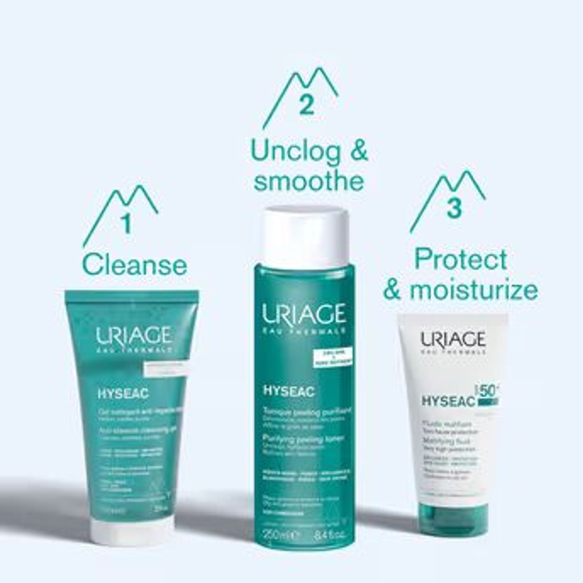 Uriage Hyseac Mattifying Fluid SPF50+ Light & Matt Texture Combination Oily Skin Dermat Recommended | Grocsy