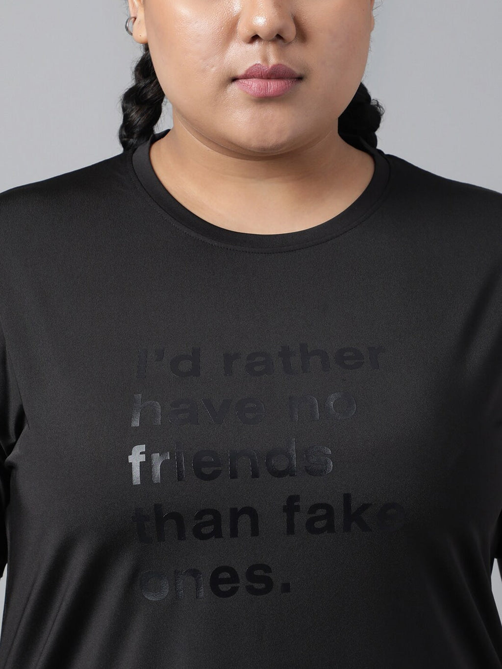 MKH Typography Printed Plus Size Drop Shoulder Sleeves Relaxed Fit Dri-FIT Sports T-shirt | Grocsy