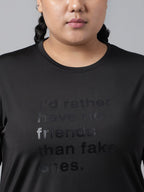 MKH Typography Printed Plus Size Drop Shoulder Sleeves Relaxed Fit Dri-FIT Sports T-shirt | Grocsy