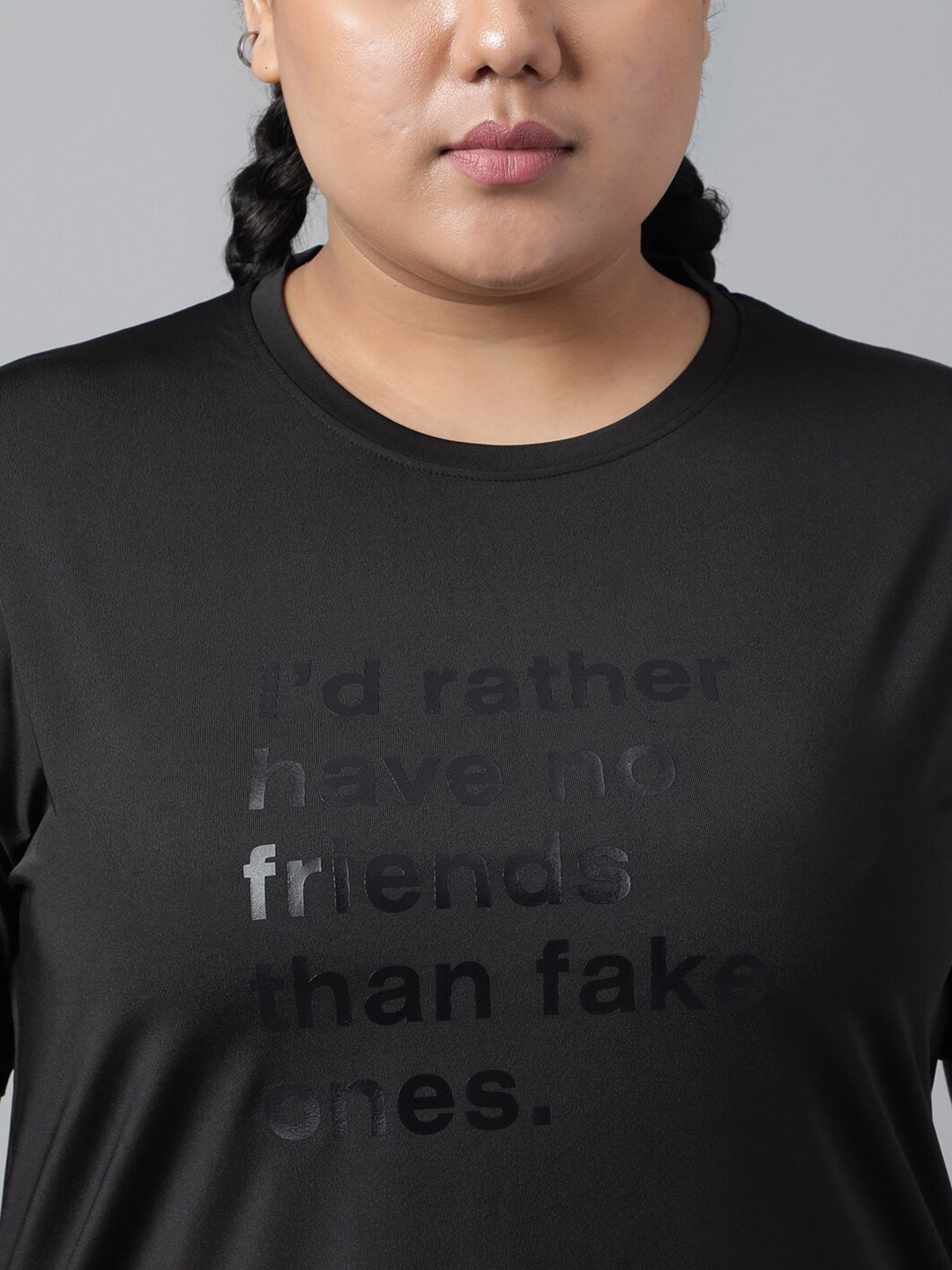 MKH Typography Printed Plus Size Drop Shoulder Sleeves Relaxed Fit Dri-FIT Sports T-shirt | Grocsy