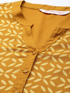 All About You Women Brown & Cream Printed Kurta with Trousers | Grocsy