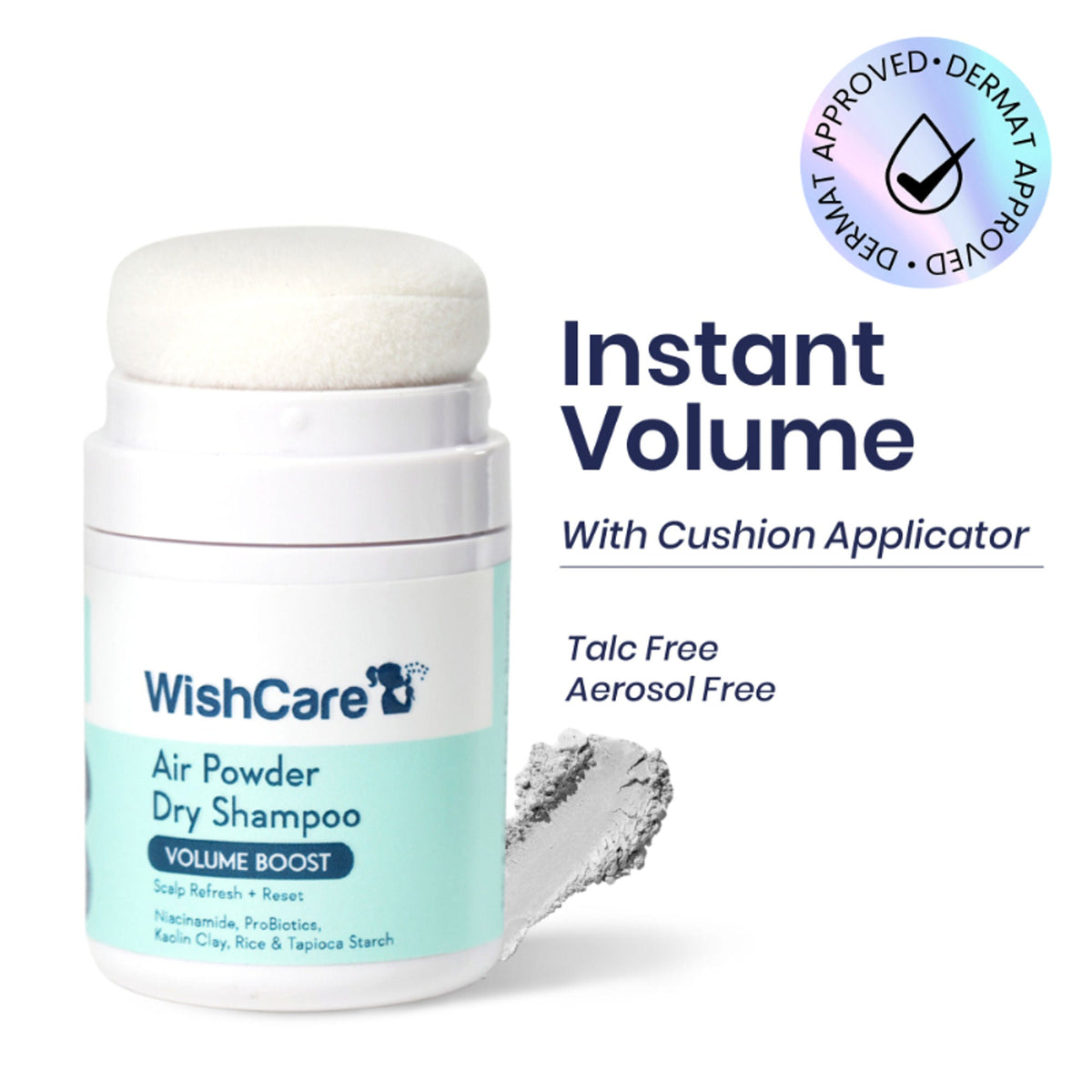 Wishcare Air Powder Dry Shampoo for Oily Hair & Scalp - No White Cast & Aerosol - Volume Boost | Grocsy