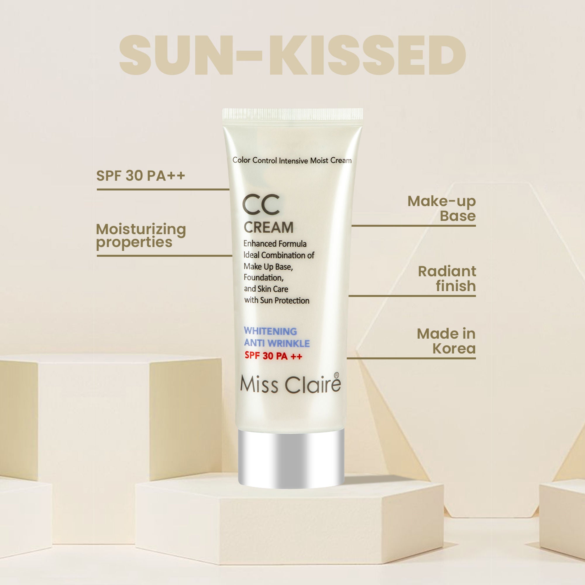 Miss Claire Prestige Cc Cream Whitening Anti Wrinkle Spf 30 Pa++ Color Controler | Grocsy