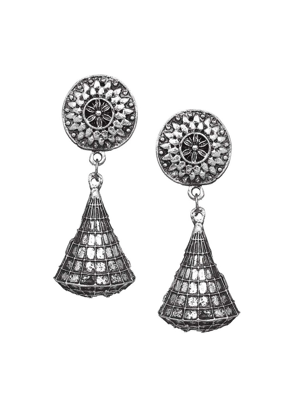 Cardinal Silver-Toned Oxidised Women Jewellery Set | Grocsy