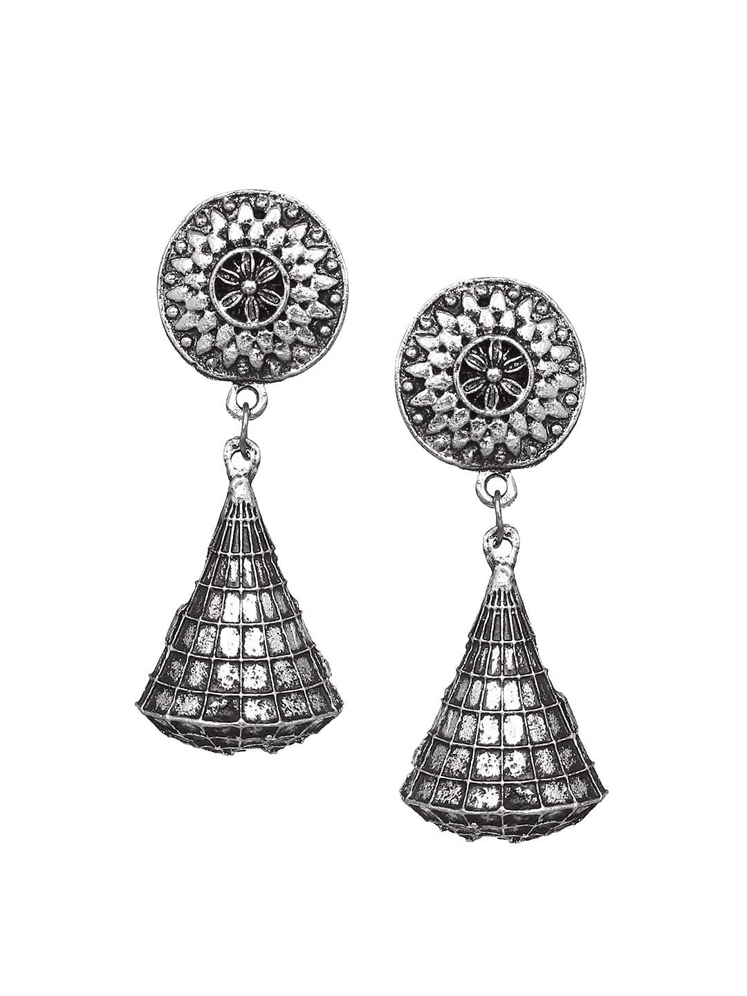 Cardinal Silver-Toned Oxidised Women Jewellery Set | Grocsy