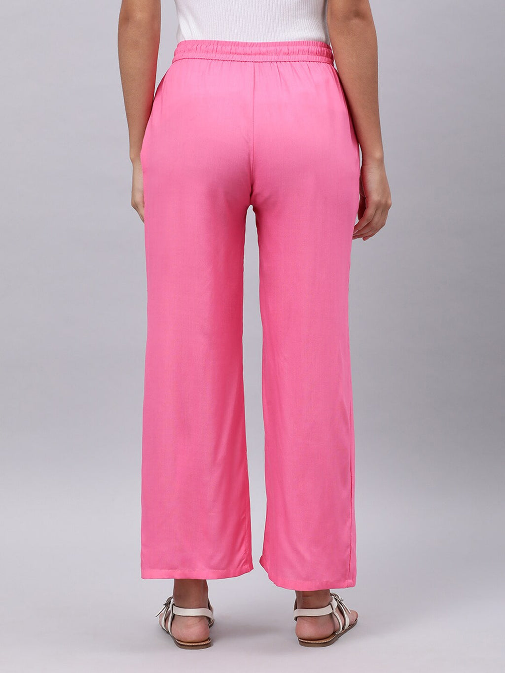 Souchii Women Pink Liva Palazzos | Grocsy