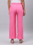 Souchii Women Pink Liva Palazzos | Grocsy