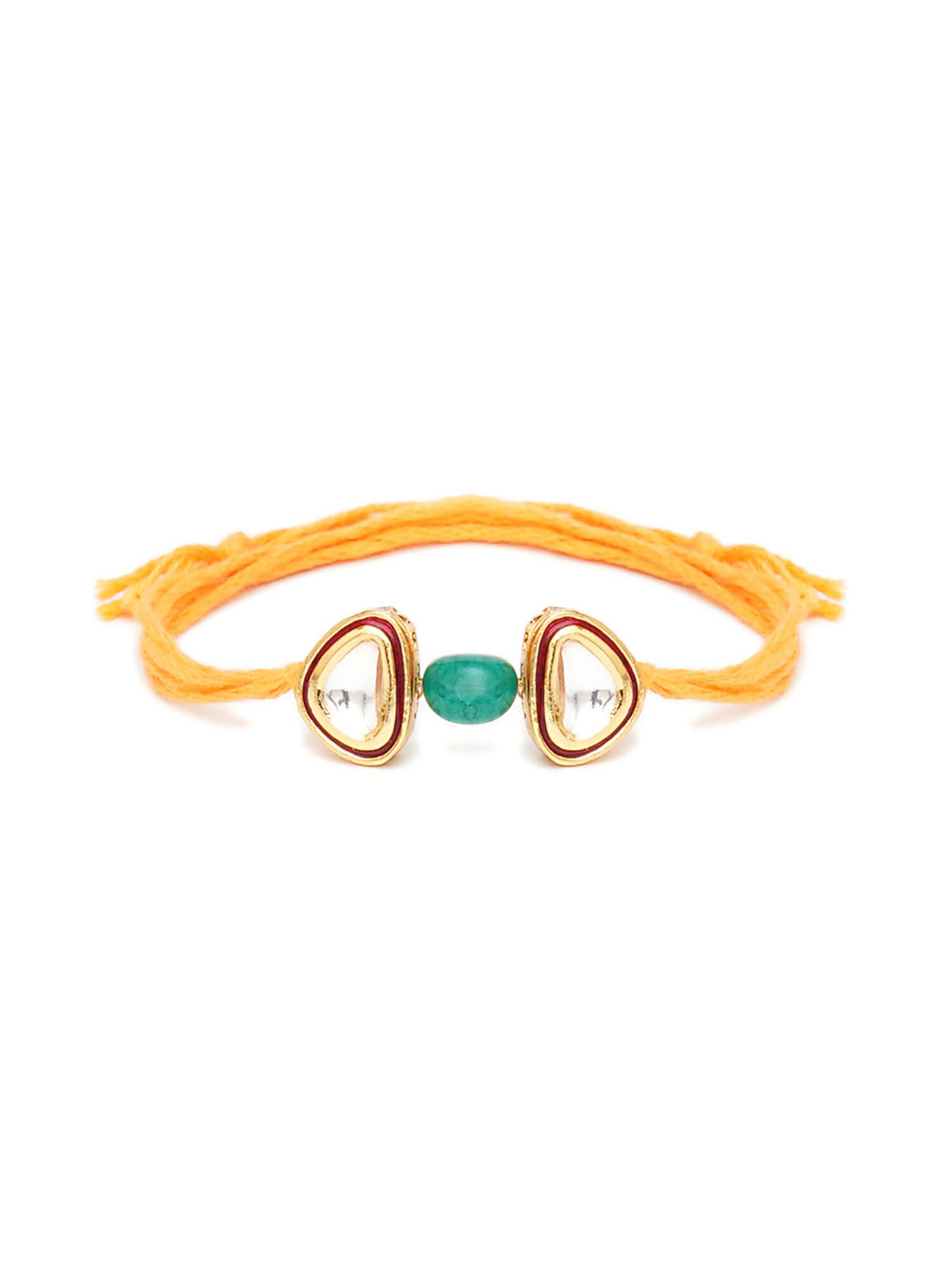Designer kundan Rakhi - Ruby Raang | Grocsy