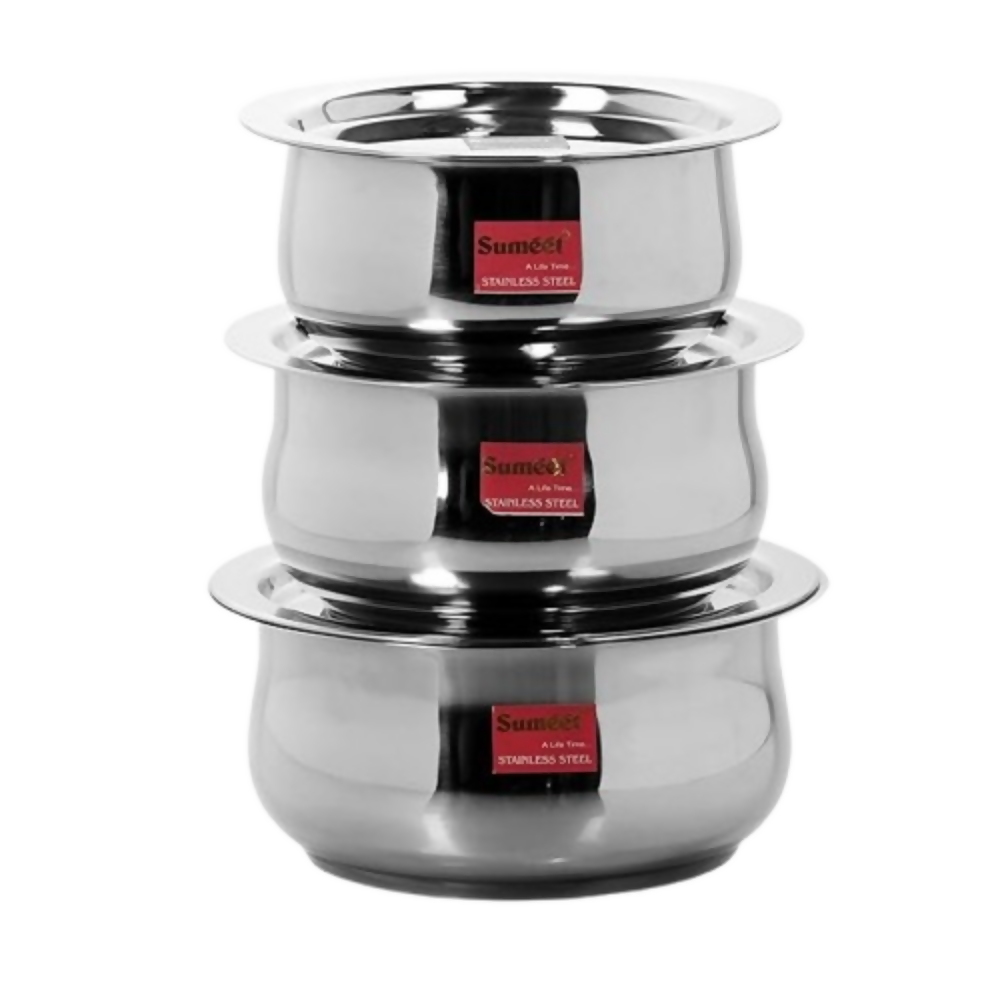 Sumeet Stainless Steel Cookware Set With Lid | Grocsy