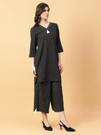 Joban Fashion Black Cotton Khatha & Hand Work Co-ord Set | Grocsy