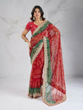 Ai Fashion Red Georgette Digital Print Party Wear Saree | Grocsy