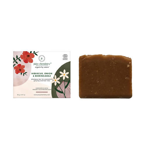 Juicy Chemistry Hibiscus, Onion & Bhringaraj Shampoo bar | Grocsy