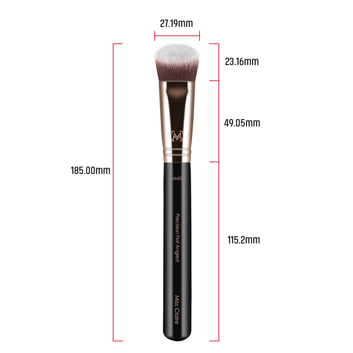 Miss Claire M42 - Precision Flat Angled Brush - Rose Gold | Grocsy