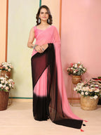 Pink Georgette Pedding Color Printed Ready To Wear Saree - Aalaya | Grocsy