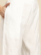 Sangria Ethnic Motifs Yoke Design Regular Thread Work Kurta with Trousers & With Dupatta | Grocsy