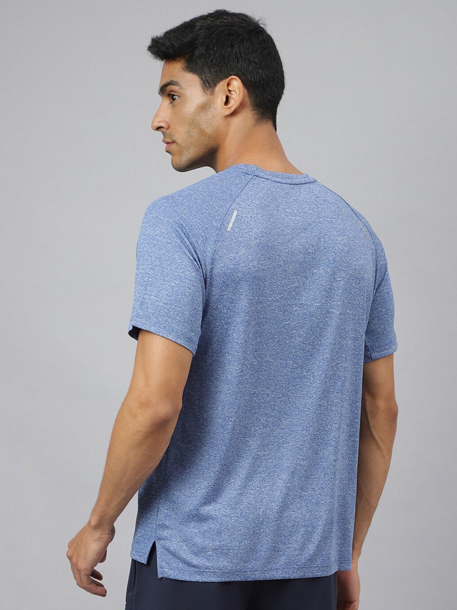 Alcis Men Heather Anti-Static Slim-Fit Round Neck Grocsynce Running T-Shirt | Grocsy