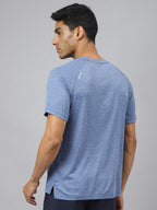 Alcis Men Heather Anti-Static Slim-Fit Round Neck Grocsynce Running T-Shirt | Grocsy
