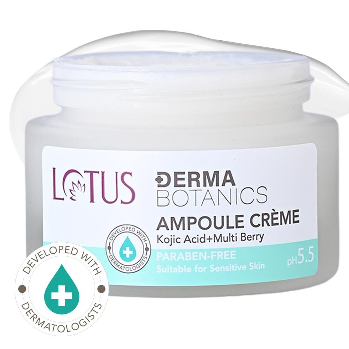 Lotus DermaBotanics Kojic Acid + Multi Berry Ampoule Crème, pH5.5, For Sensitive Skin | Grocsy