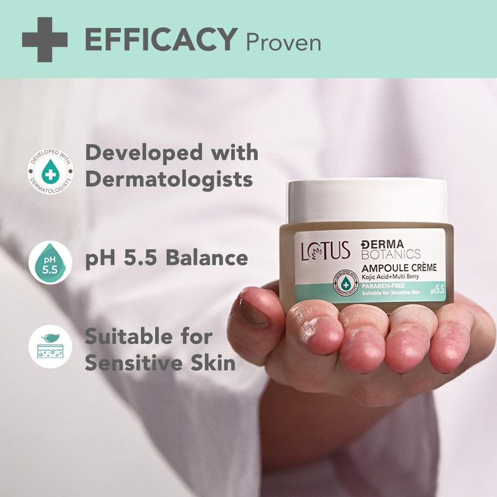 Lotus DermaBotanics Kojic Acid + Multi Berry Ampoule Crème, pH5.5, For Sensitive Skin | Grocsy
