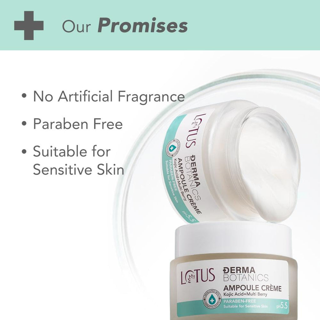 Lotus DermaBotanics Kojic Acid + Multi Berry Ampoule Crème, pH5.5, For Sensitive Skin | Grocsy