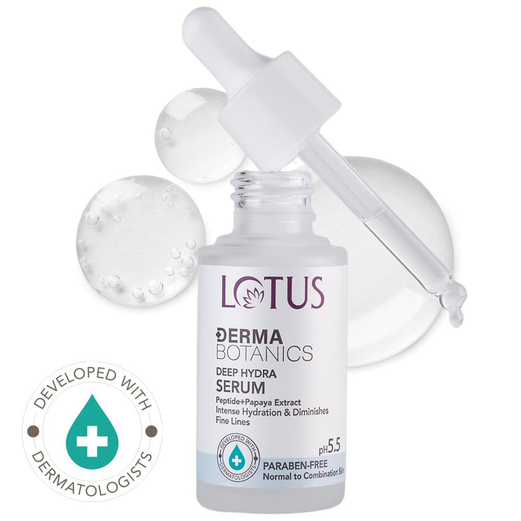 Lotus DermaBotanics Peptide + Papaya Extract Deep Hydra Serum,pH5.5,Normal To Combination Skin | Grocsy