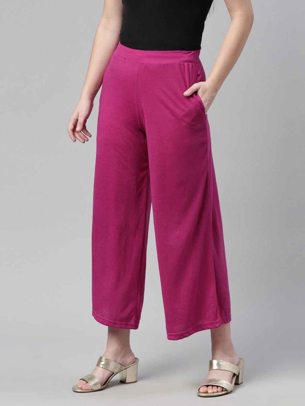 Souchii Purple Knitted Ethnic Palazzos | Grocsy