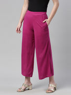Souchii Purple Knitted Ethnic Palazzos | Grocsy