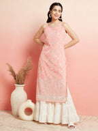 Aks Geometric Mirror Work Straight Kurta | Grocsy