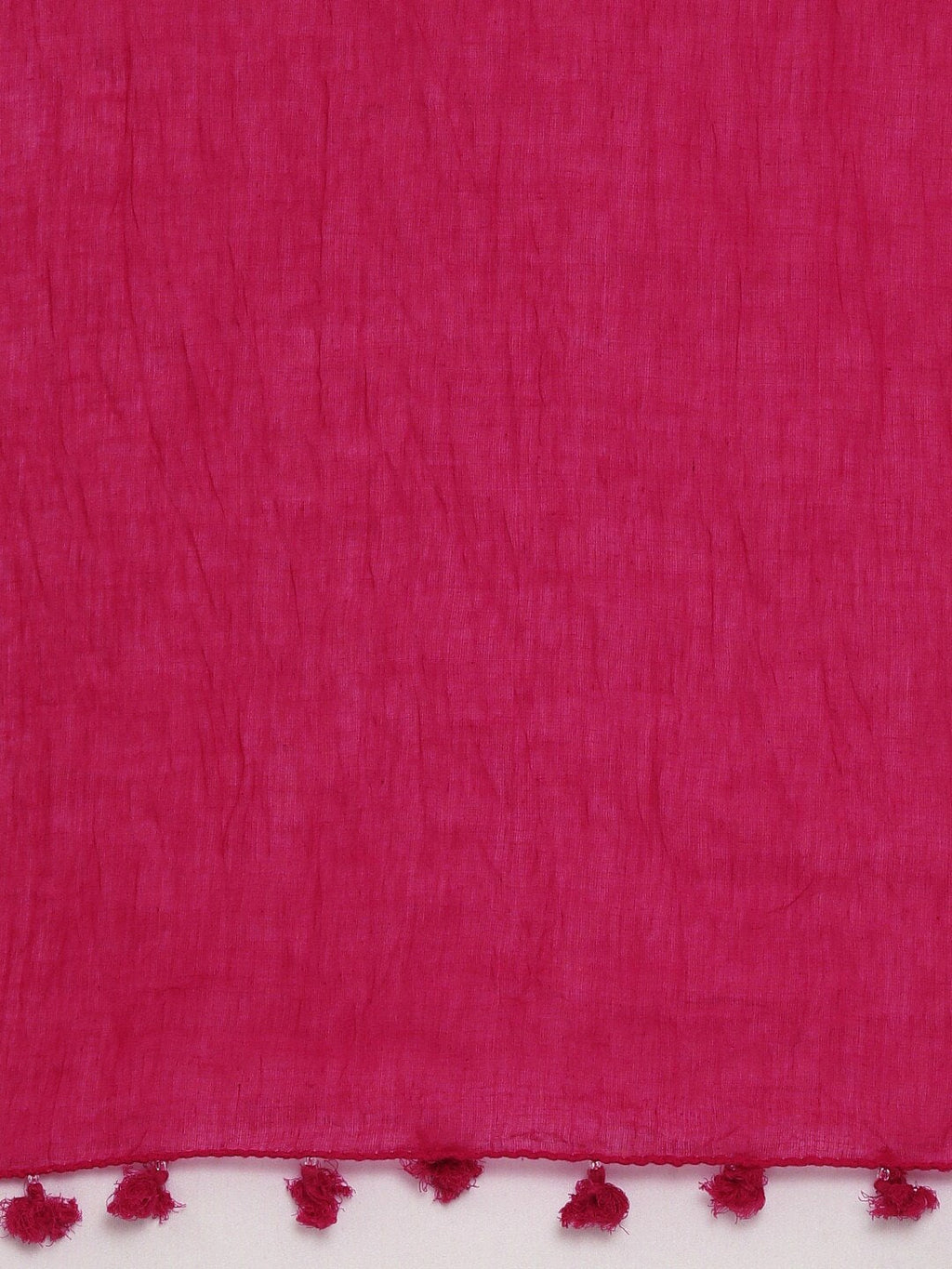 Souchii Pink Solid Tasselled Cotton Dupatta | Grocsy