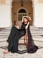Tikhi Imli Sequinned Satin Heavy Work Saree | Grocsy