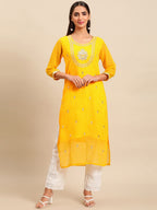 Sangria Women Ethnic Motifs Printed Mirror Work Indie Prints Kurta | Grocsy