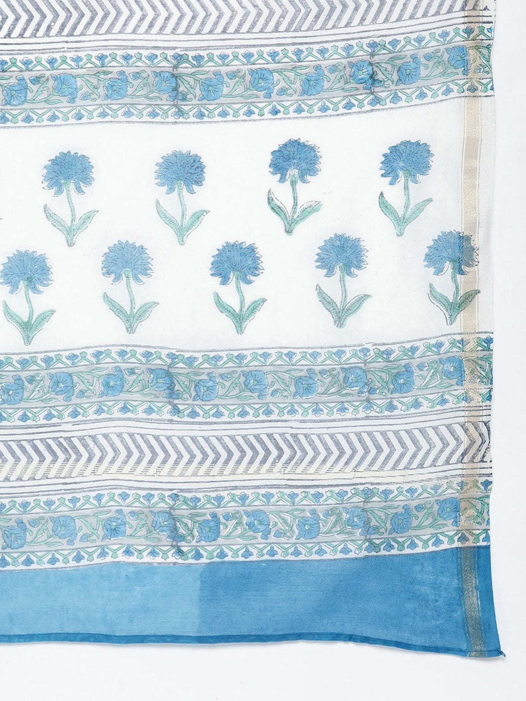 HERE&NOW Floral Printed Regular Pure Cotton Kurta with Churidar & With Dupatta | Grocsy