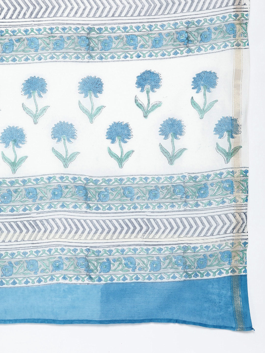 HERE&NOW Floral Printed Regular Pure Cotton Kurta with Churidar & With Dupatta | Grocsy