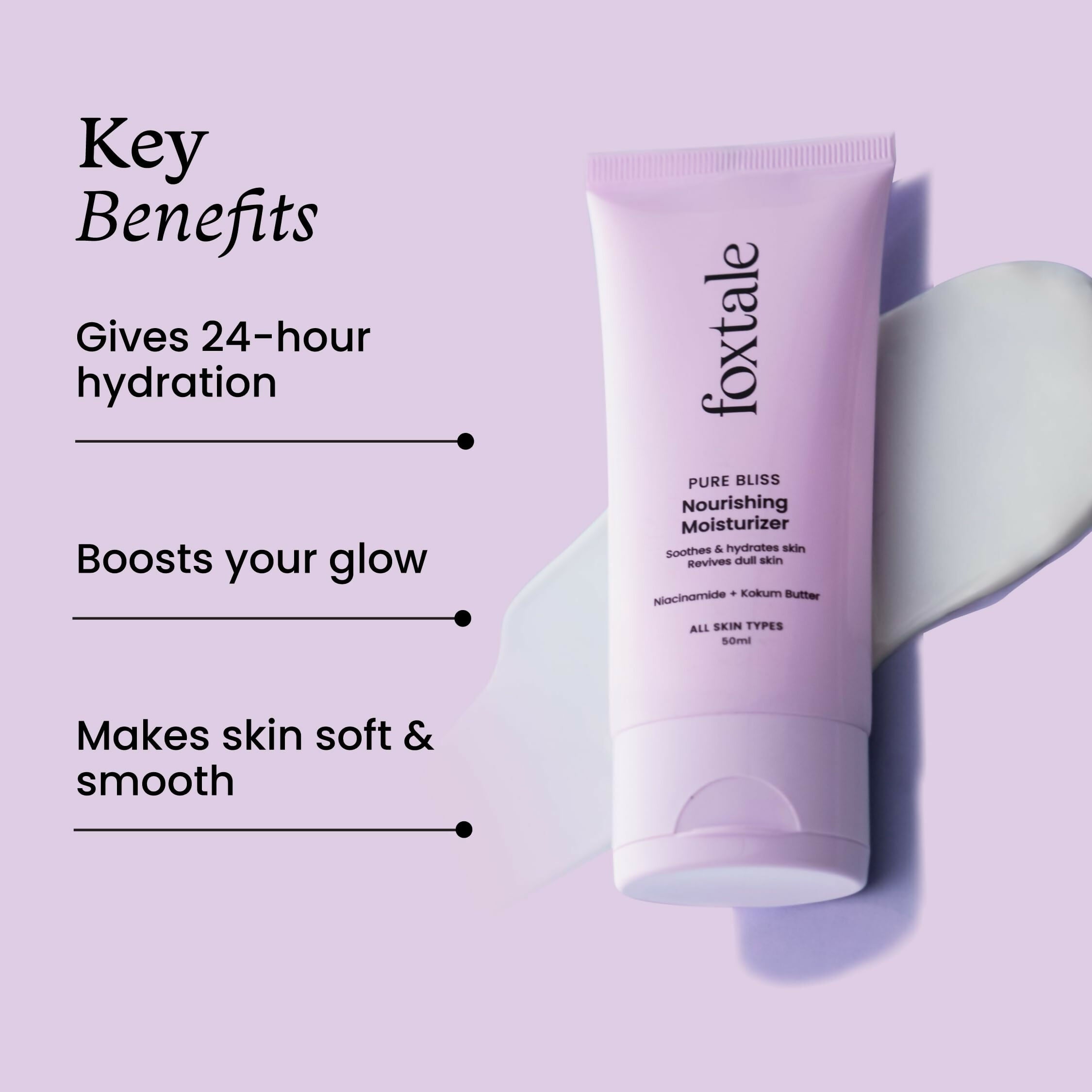 Foxtale Nourishing Face Moisturizer With Niacinamide For 24 Hr Hydration & Lightweight | Grocsy