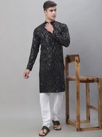 Sojanya Sequined Mandarin Collar Pure Cotton Kurta | Grocsy