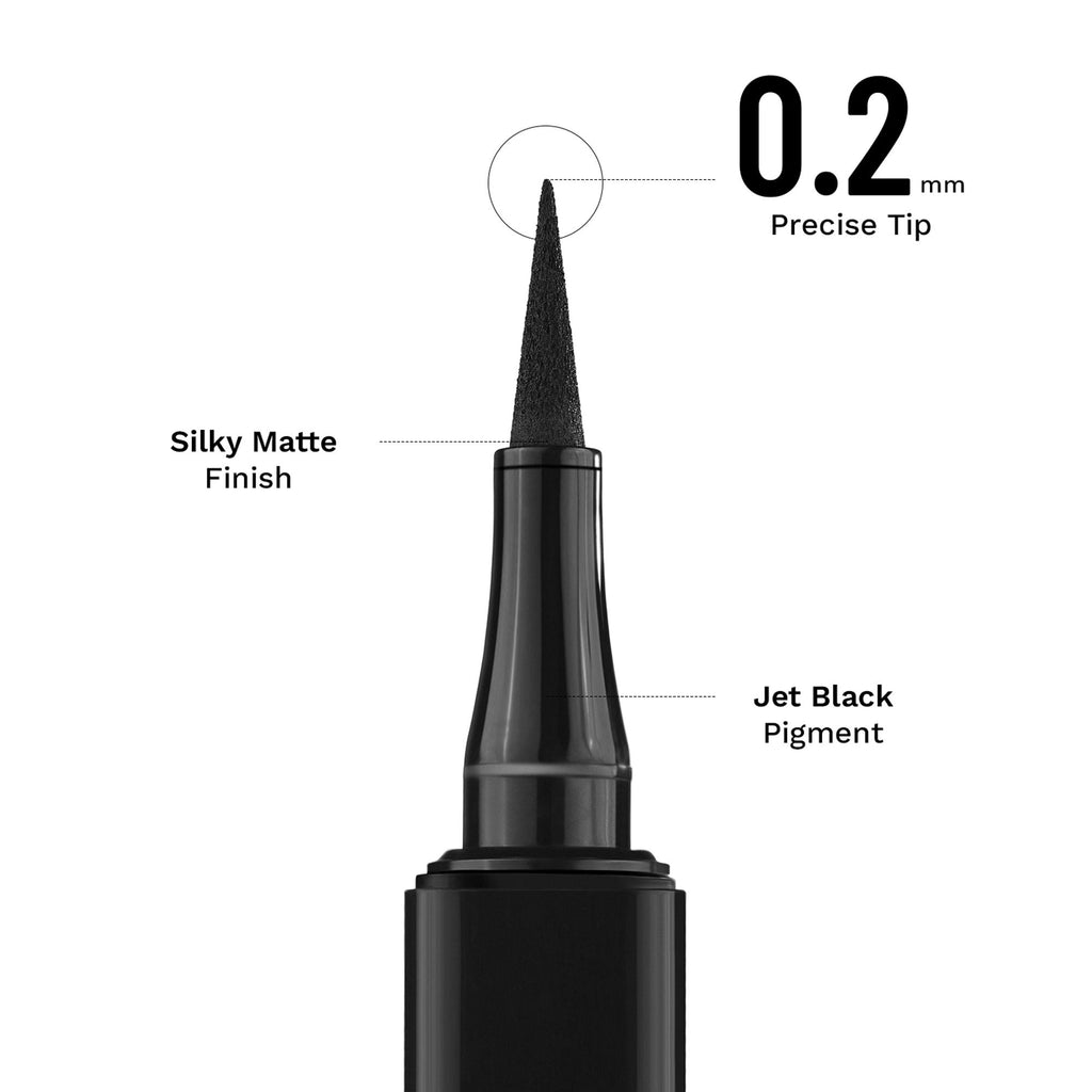 PAC Studio 24H Sketch Eyeliner - 0.2mm Precision Tip, Deep Black Matte Finish, Waterproof & Smudgeproof | Grocsy