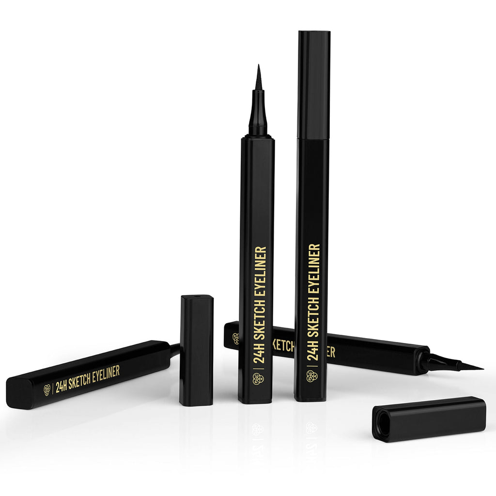 PAC Studio 24H Sketch Eyeliner - 0.2mm Precision Tip, Deep Black Matte Finish, Waterproof & Smudgeproof | Grocsy