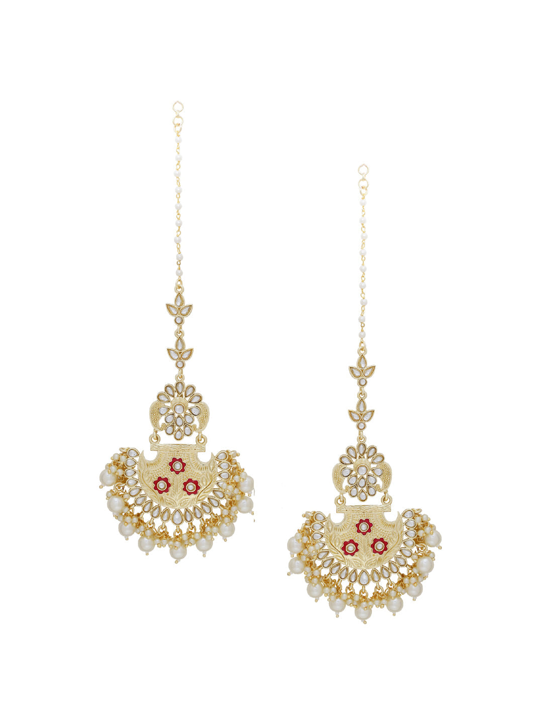 Shoshaa Gold-Polished Contemporary Chandbalis Earrings | Grocsy